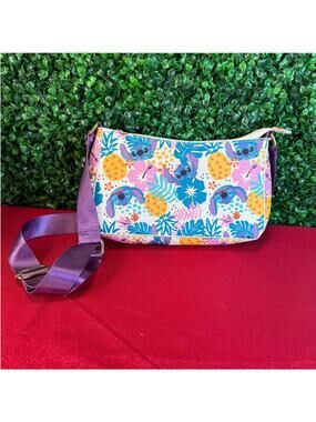 Bioworld Disney Stitch Pineapple Palm Leaves Hand Bag Crossbody Tropical Purse